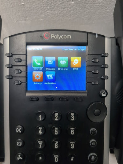 2x Polycom VVX 410 Business Phone 12-Line Gigabit VoIP PoE HD Voice w/ Stand -