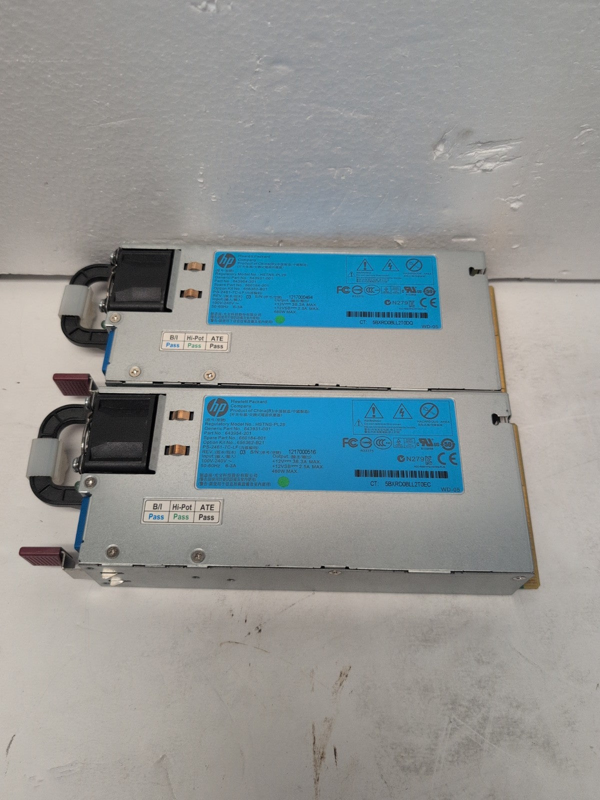 🔥 2x HP HSTNS-PL28 643954-201 643931-001 460W  POWER SUPPLY For HP DL360p  -