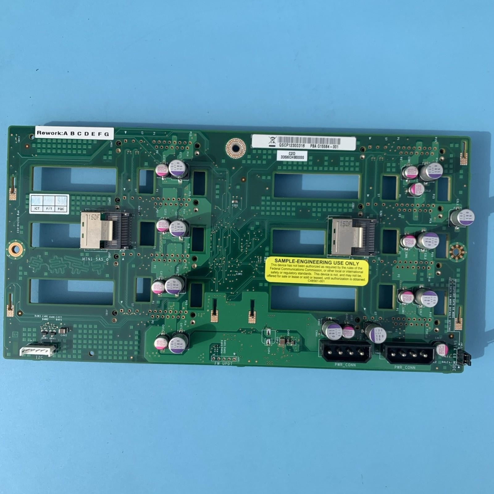 BACKPLANE INTEL G15584-301 DAS6CTH14C0 REV:C 8x 3.5'' LFF HDD SAS SATA