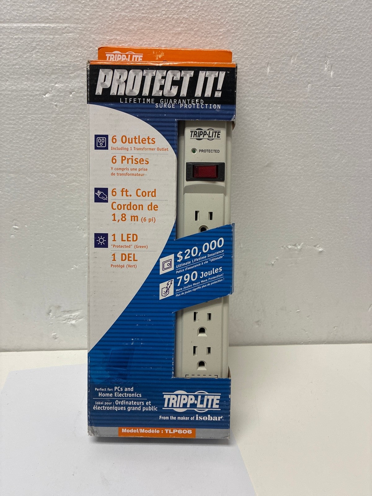 🔥 Tripp Lite TLP606 Protect It! 6-Outlet Surge Protector 6ft Cord 790J