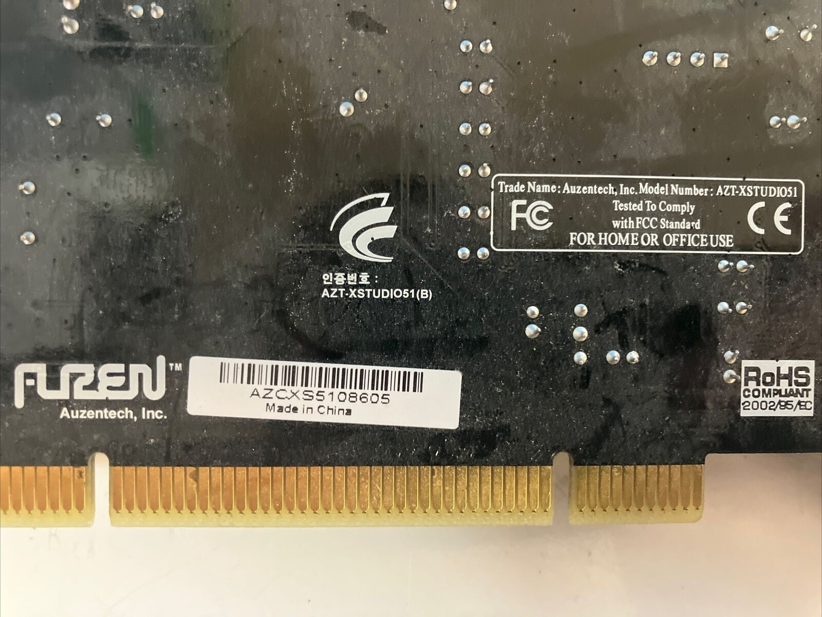 Vintage AuzenTech X-Studio 5.1 Channels 24-bit PCI Sound Card AZT-XSTUDIO51 ~
