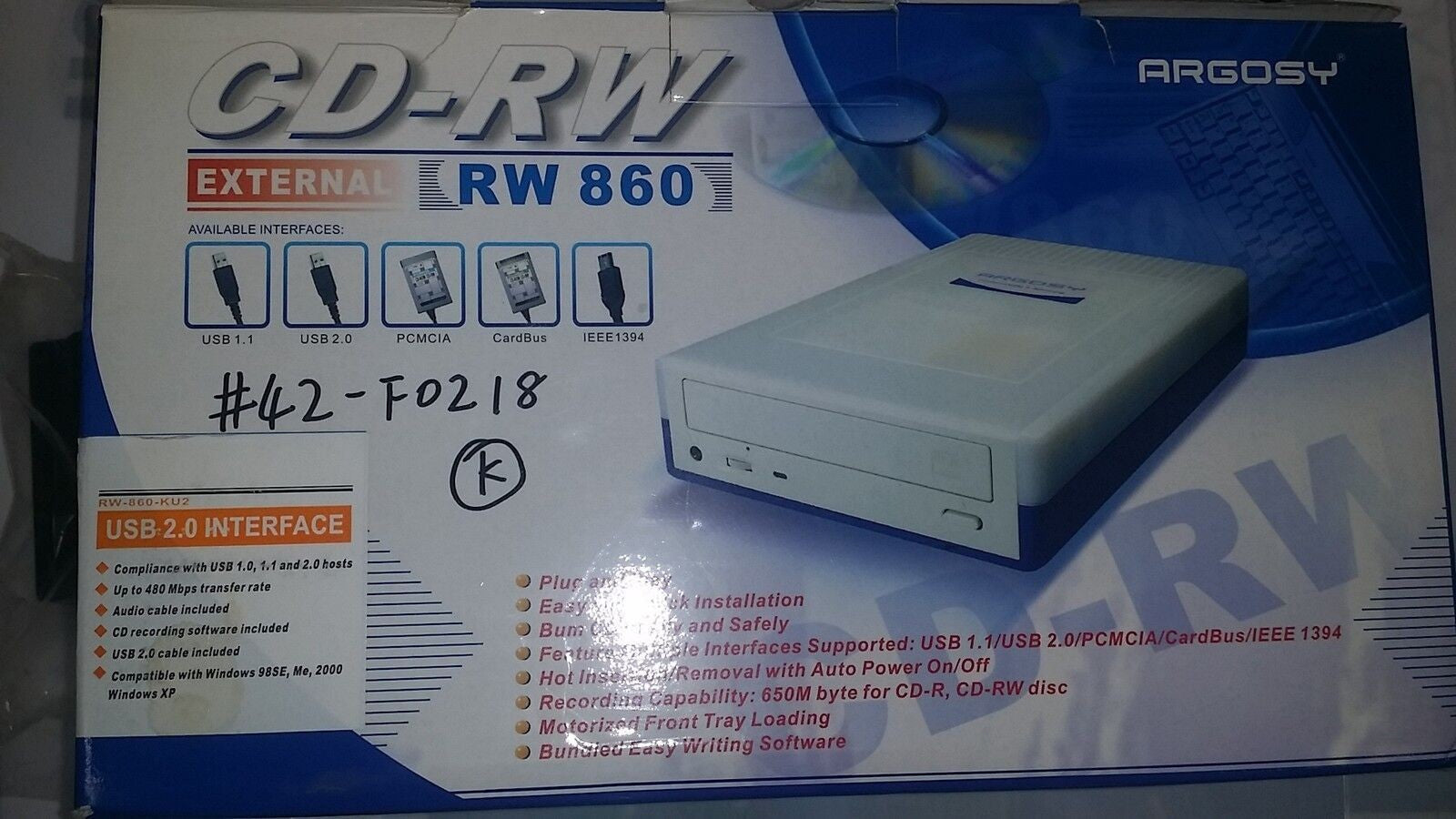 Brand New ARGOSY RW-860-KU2 External USB 2.0 to IDE Drive 40x12x40x
