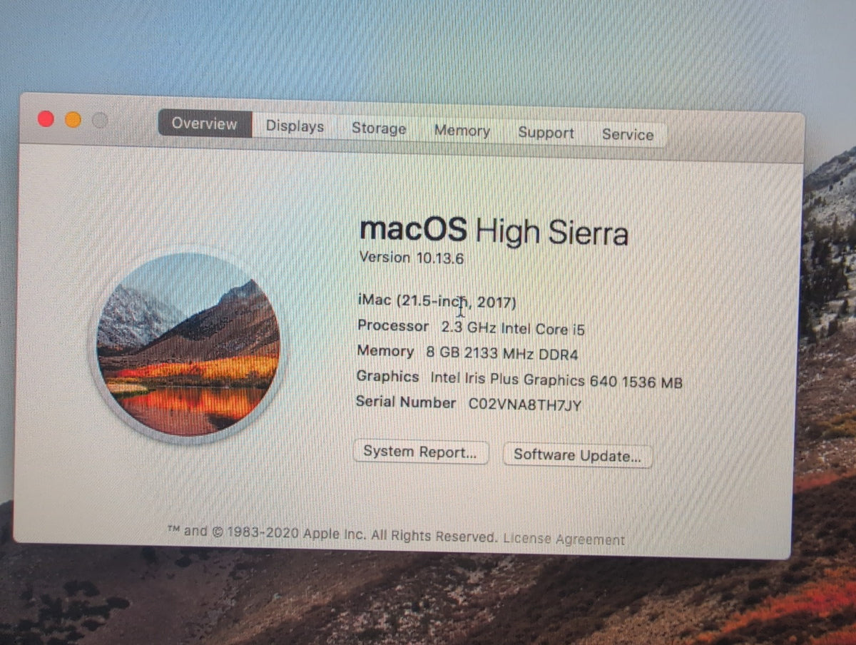 🎸 Apple iMac 21.5-inch 2017 Intel Core i5-2.3GHz 8GB DDR4 RAM 1TB HDD 10.13