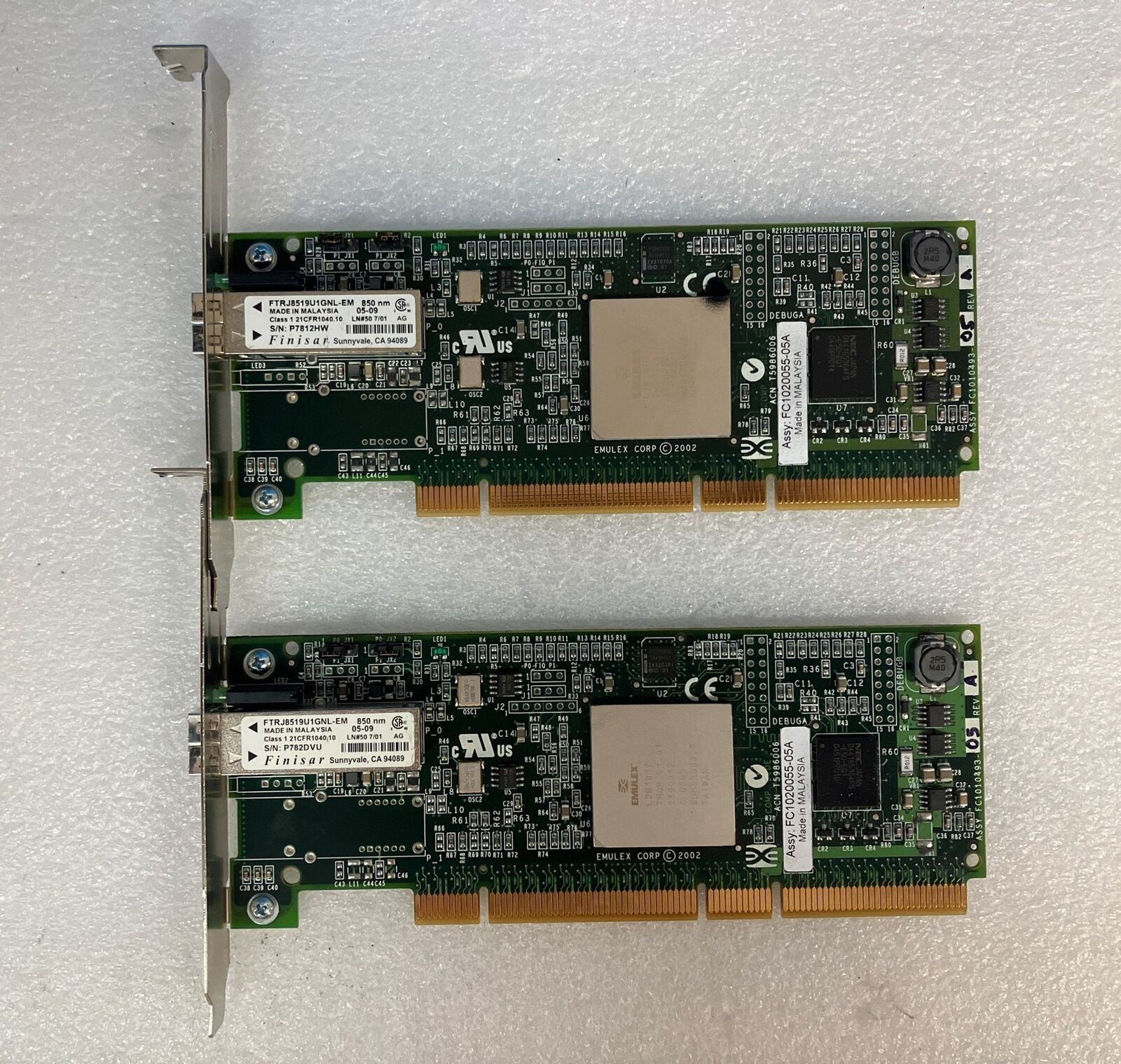 2x IBM 80P4544 2Gbps PCI-x Single Port LC Fiber Channel Adapter Card H13287A ~