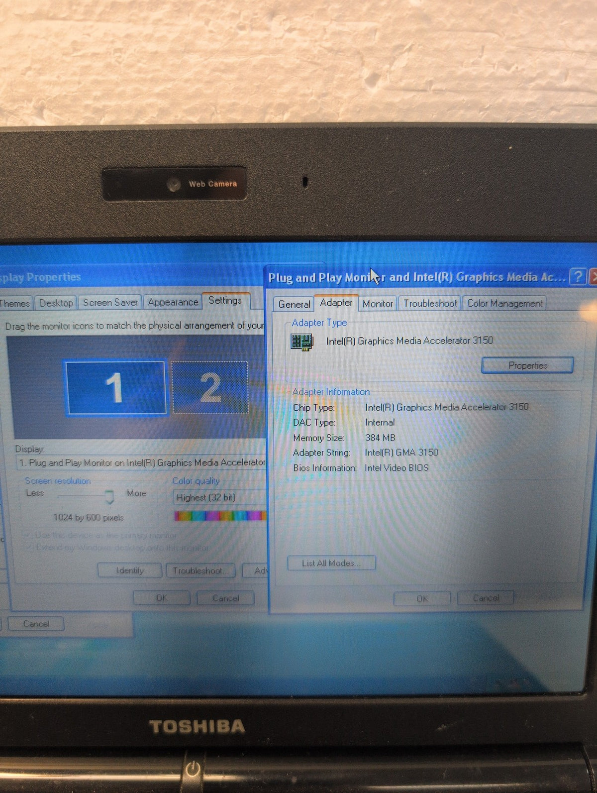 🎸 Toshiba NB250-001 10.1in Netbook Intel Atom N455/ 1GB RAM /500GB HDD/WinXP