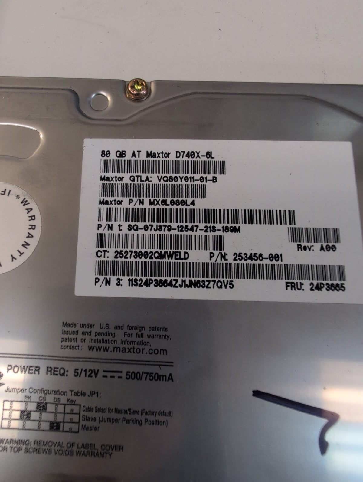 🎸 Maxtor D740X-6L 80GB IDE ATA 3.5" Internal Hard Drive