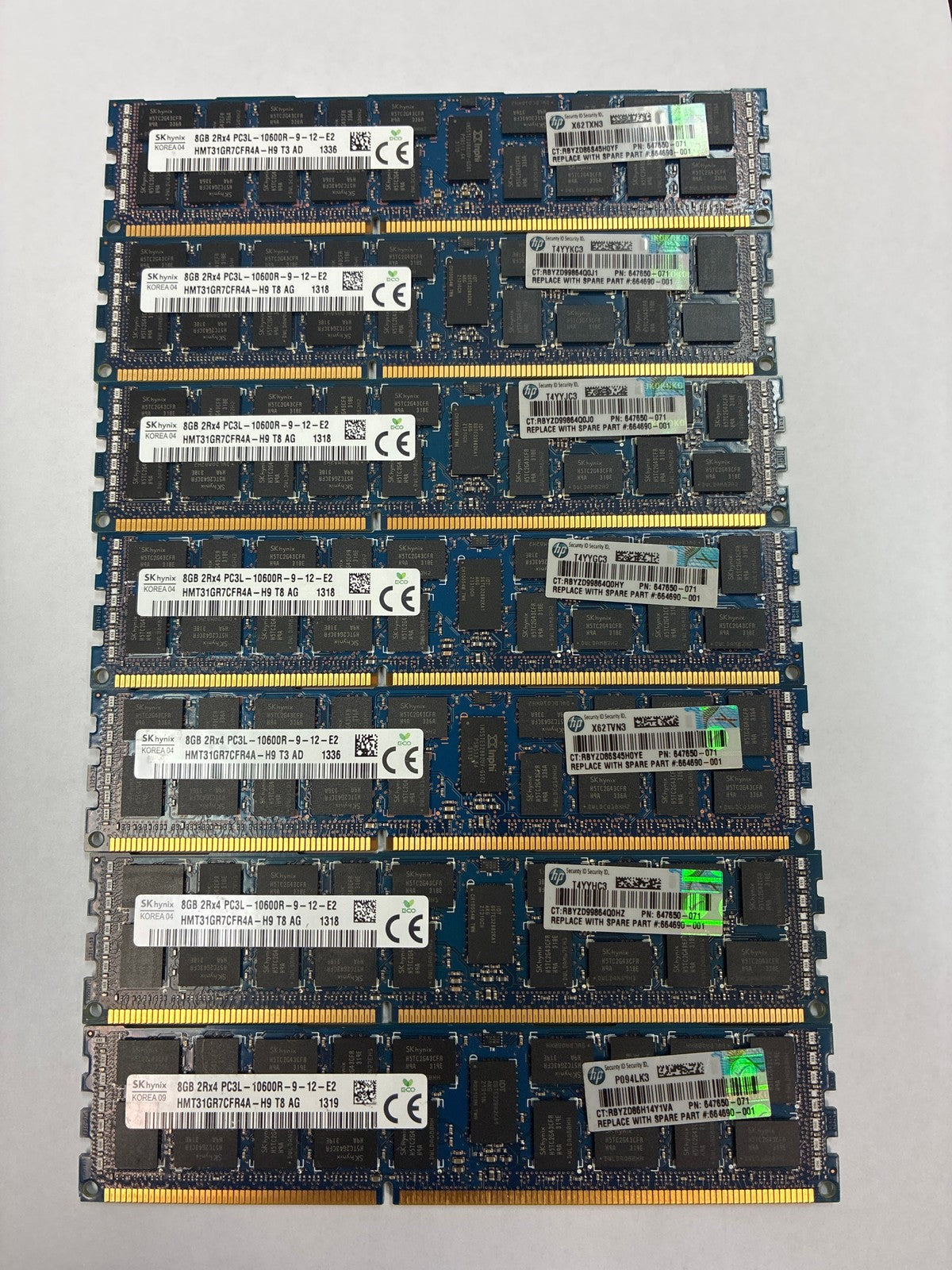 🔥 SK Hynix HMT31GR7CFR4A-H9 8GB PC3L-10600R DDR3L ECC Registered RDIMM x7