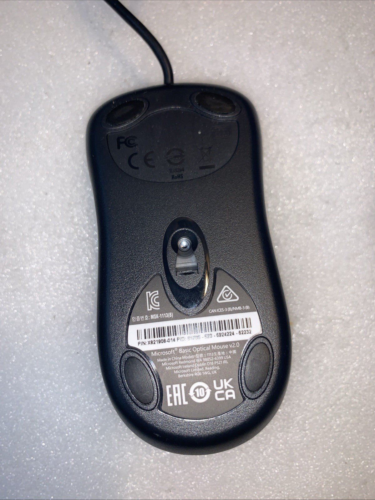 New~ Microsoft Optical Mouse v2.0 USB Wired 3-Button 800 DPI Black