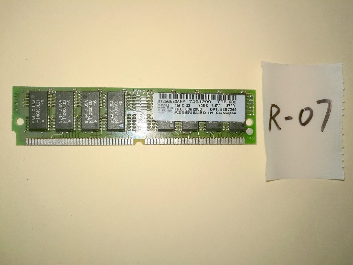 + IBM RAM 74G1299 60G2900 92G7244 4Mb 1Mx32 70NS 5.0V