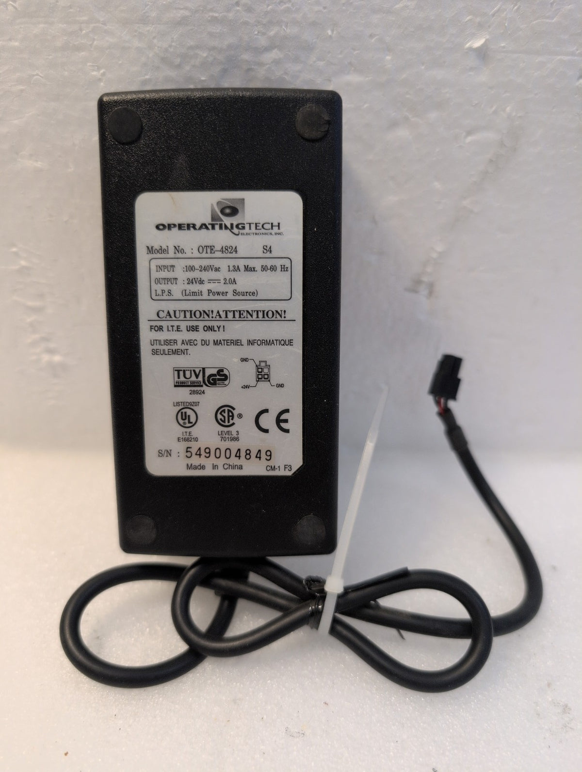 🎸 OperatingTech OTE-4824 24V 2.0A AC/DC Adapter Power Supply 4-Pin Barrel