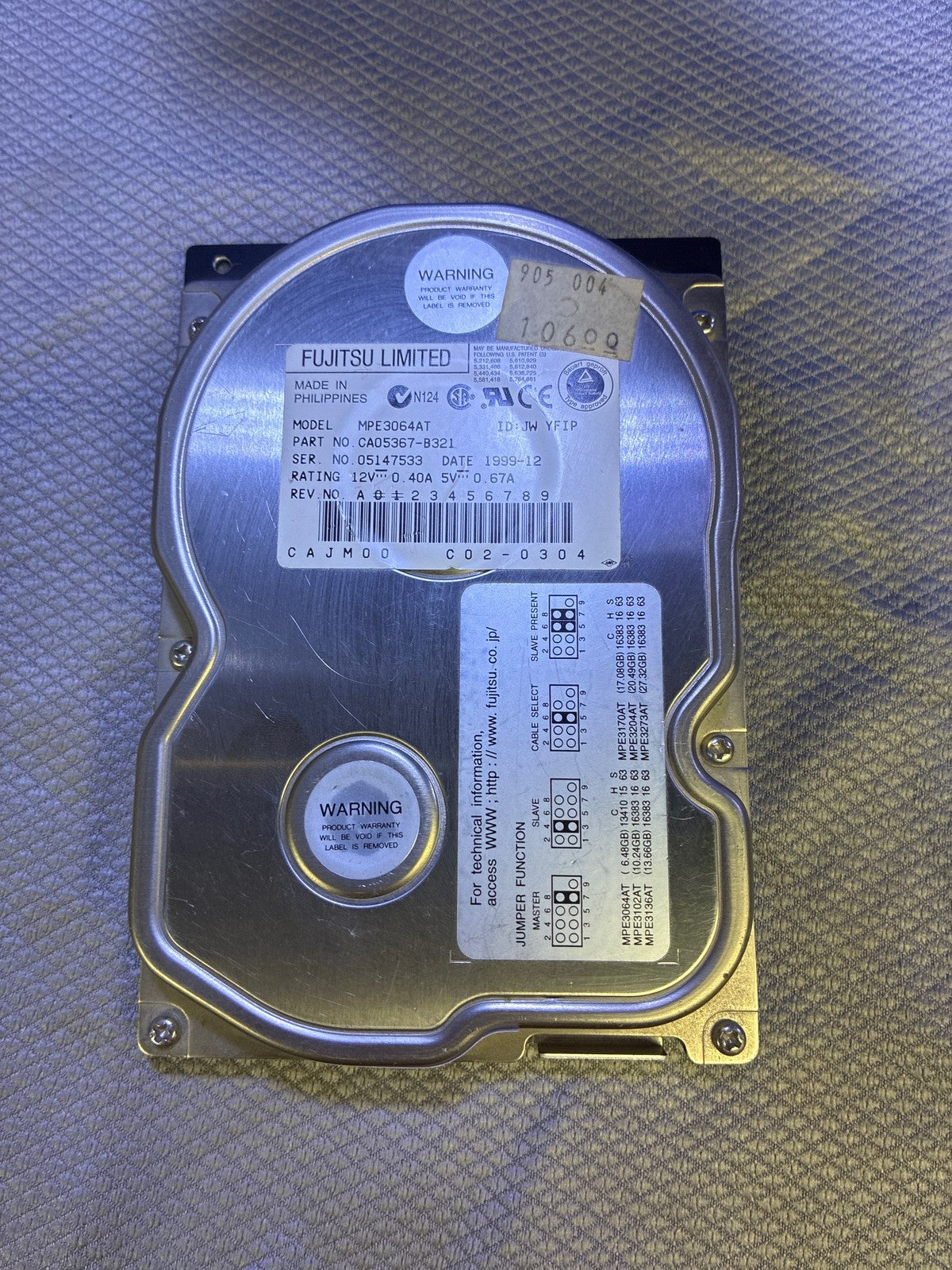 🔥 Fujitsu MPE3064AT 6.4 GB 3.5 in IDE Internal Hard Drive