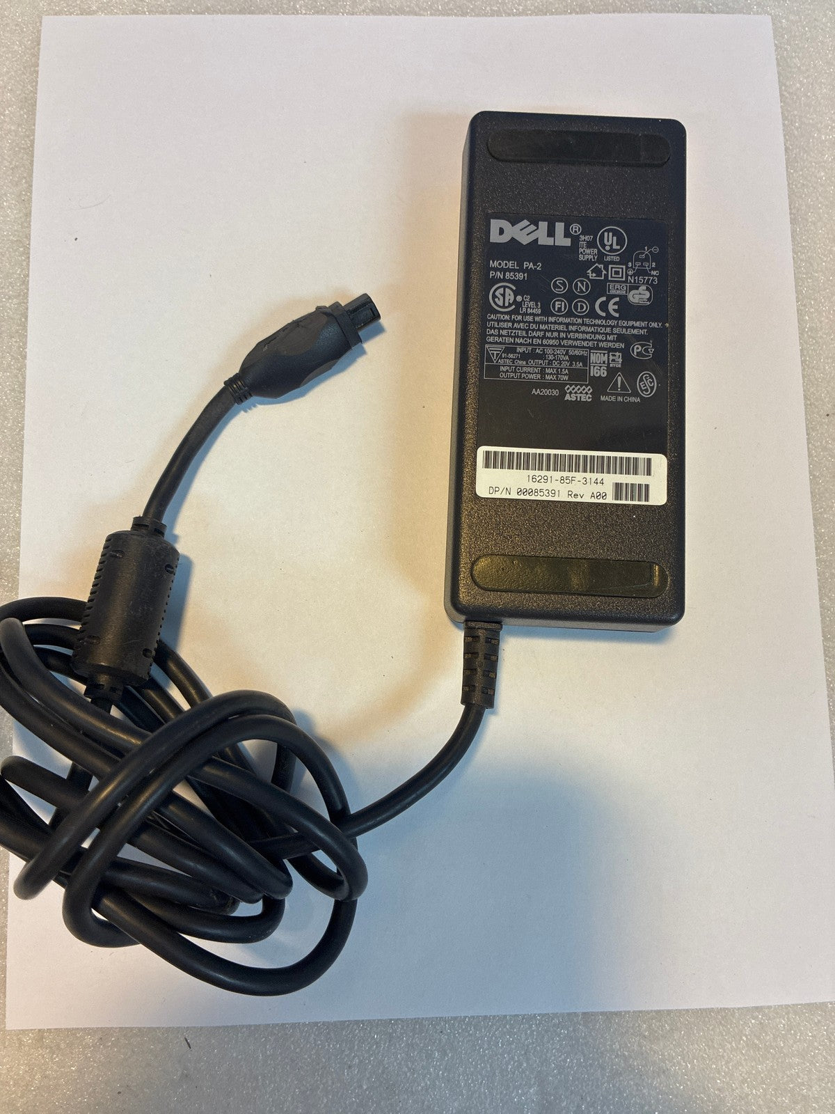 🔥 Dell PA-2 85391 70W AC Power Adapter 20V 3.5A 4-Pin Connector