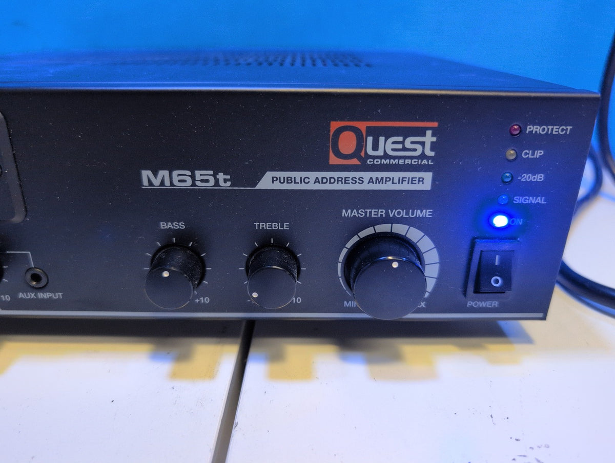 🎸 Quest Commercial M65t 3-Channel Public Address Mixer Amplifier