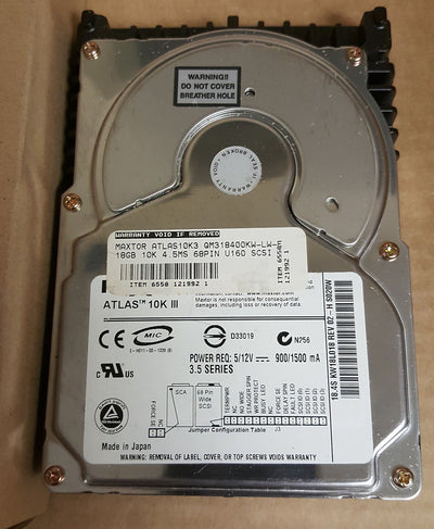 Maxtor Atlas 10K III 18GB 68PIN U160 SCSI 10000RPM 4.5MS Hard Drive @@@