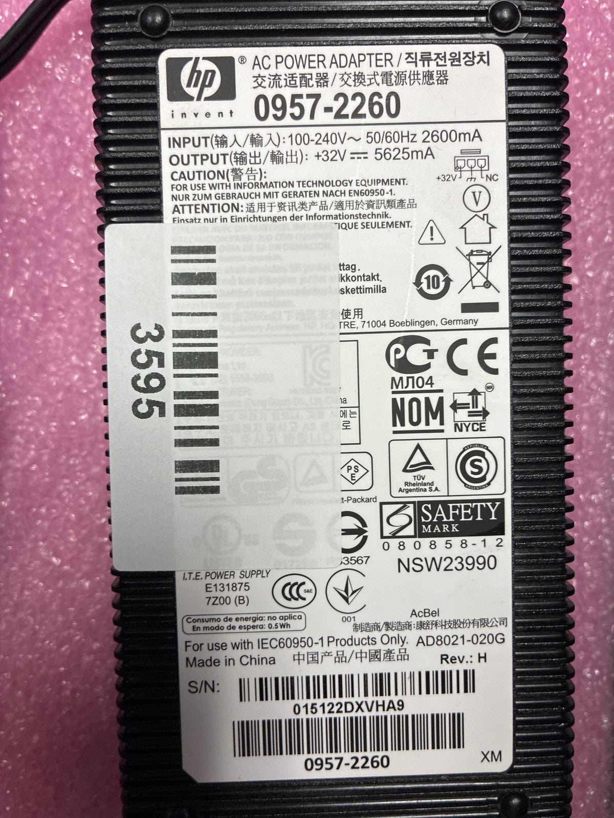 🔥 HP 0957-2260 AC/DC Power Adapter 32V 5625mA IEC C8 Proprietary Connector