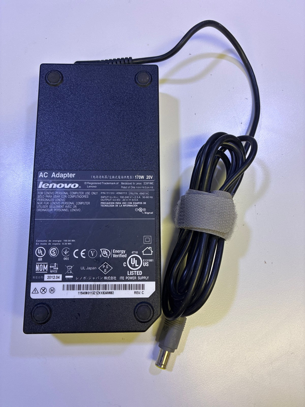🔥 Lenovo 170W 20V 8.5A AC Adapter 45N0113 FRU 45N0114 ThinkPad Charger Black