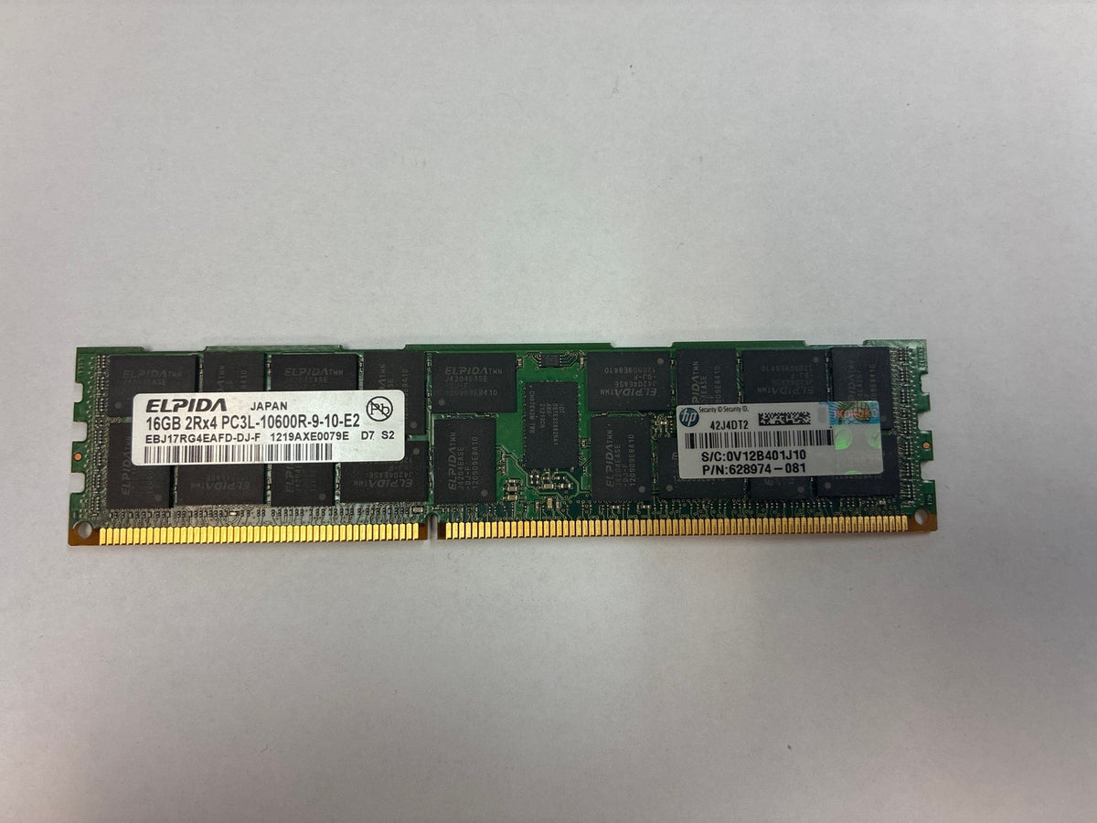 🔥 Elpida 16GB DDR3L PC3L-10600R ECC Registered Server RAM 628974-081 RDIMM