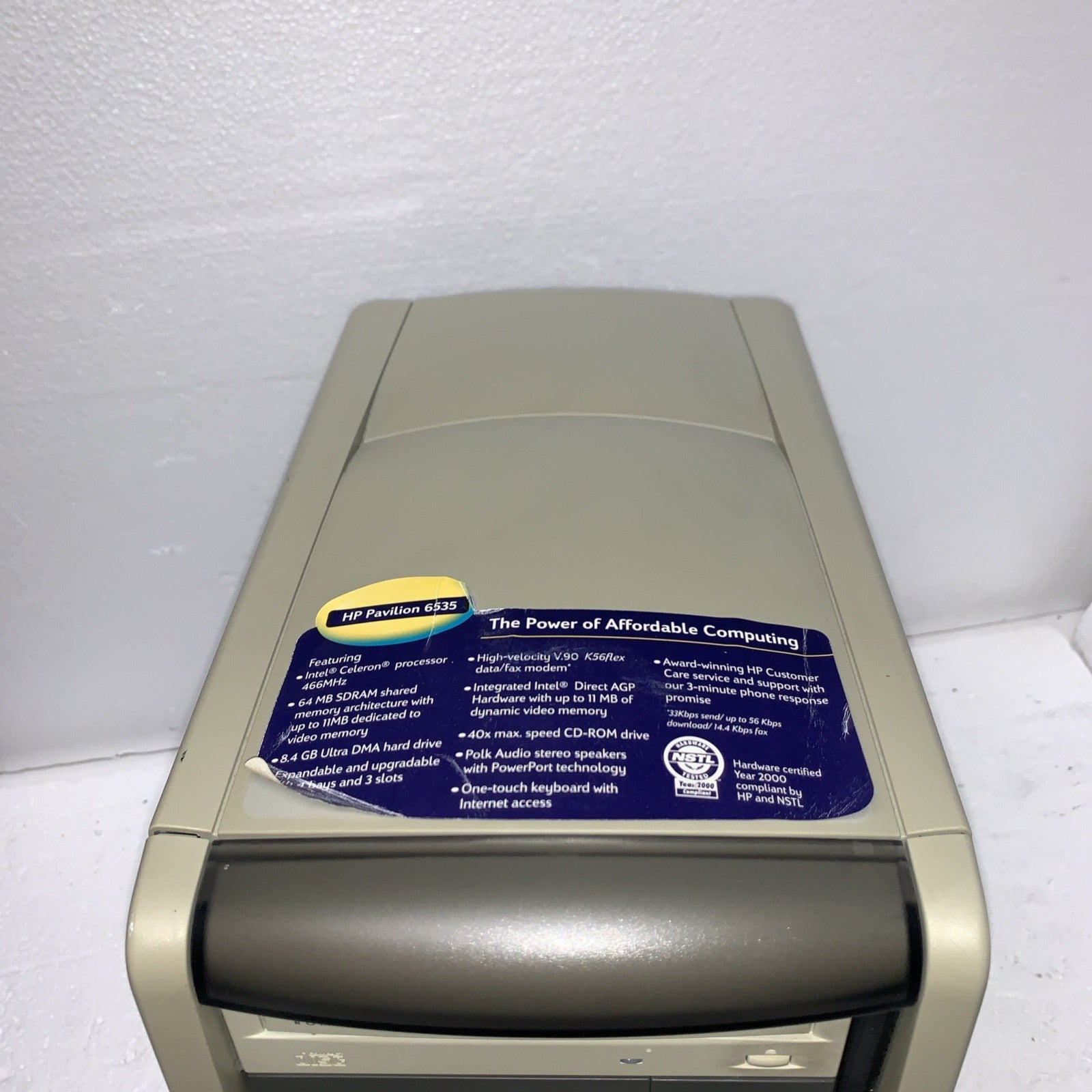 🔥 HP Desktop Celeron 466MHZ 256MB 160GB DVD Windows 2000 SP4 (serial/parallel)
