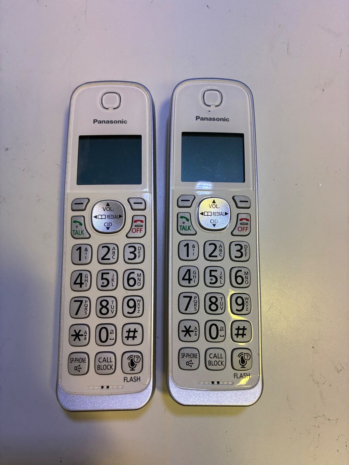 🔥 Panasonic KX-TGDA59C Cordless Phone Handsets Set of 2 White/Silver LCD