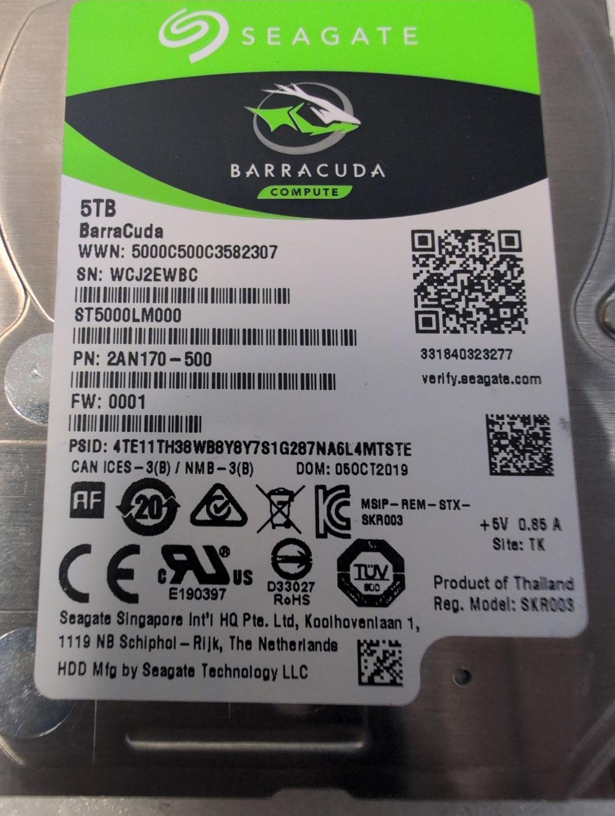 🎸 Seagate BarraCuda ST5000LM000 5TB 2.5" SATA Internal Laptop Hard Drive Tested