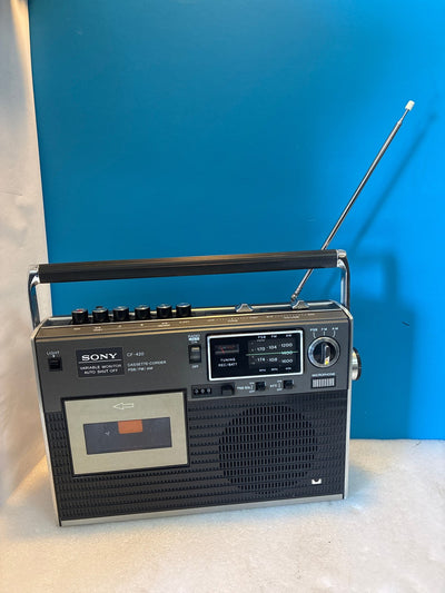 🔥 Sony CF-420 Cassette-Corder Portable Radio PSB/FM/AM Boombox Vintage Japan