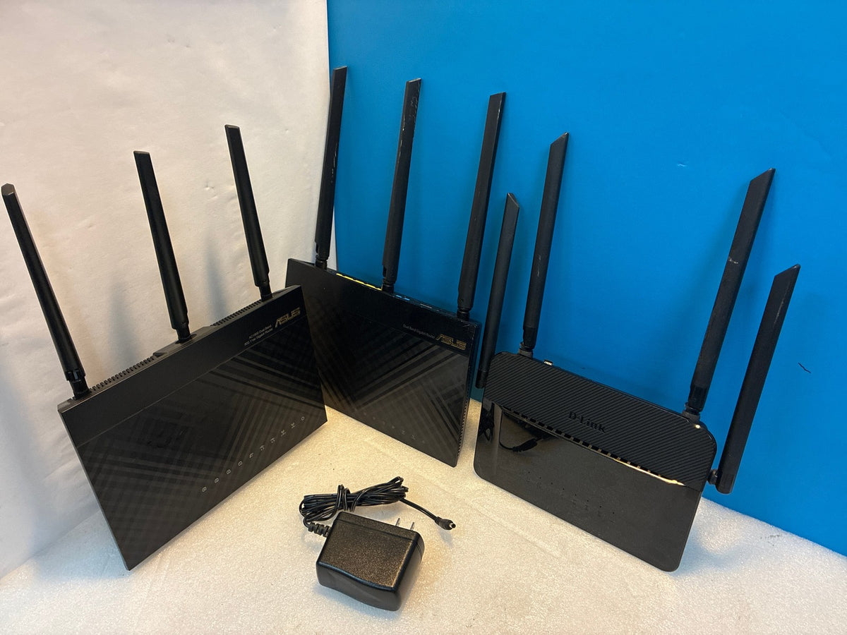 🔥 Lot of 3 Wireless Routers: ASUS RT-AC68U, RT-AC66U B1 + D-Link DIR-822