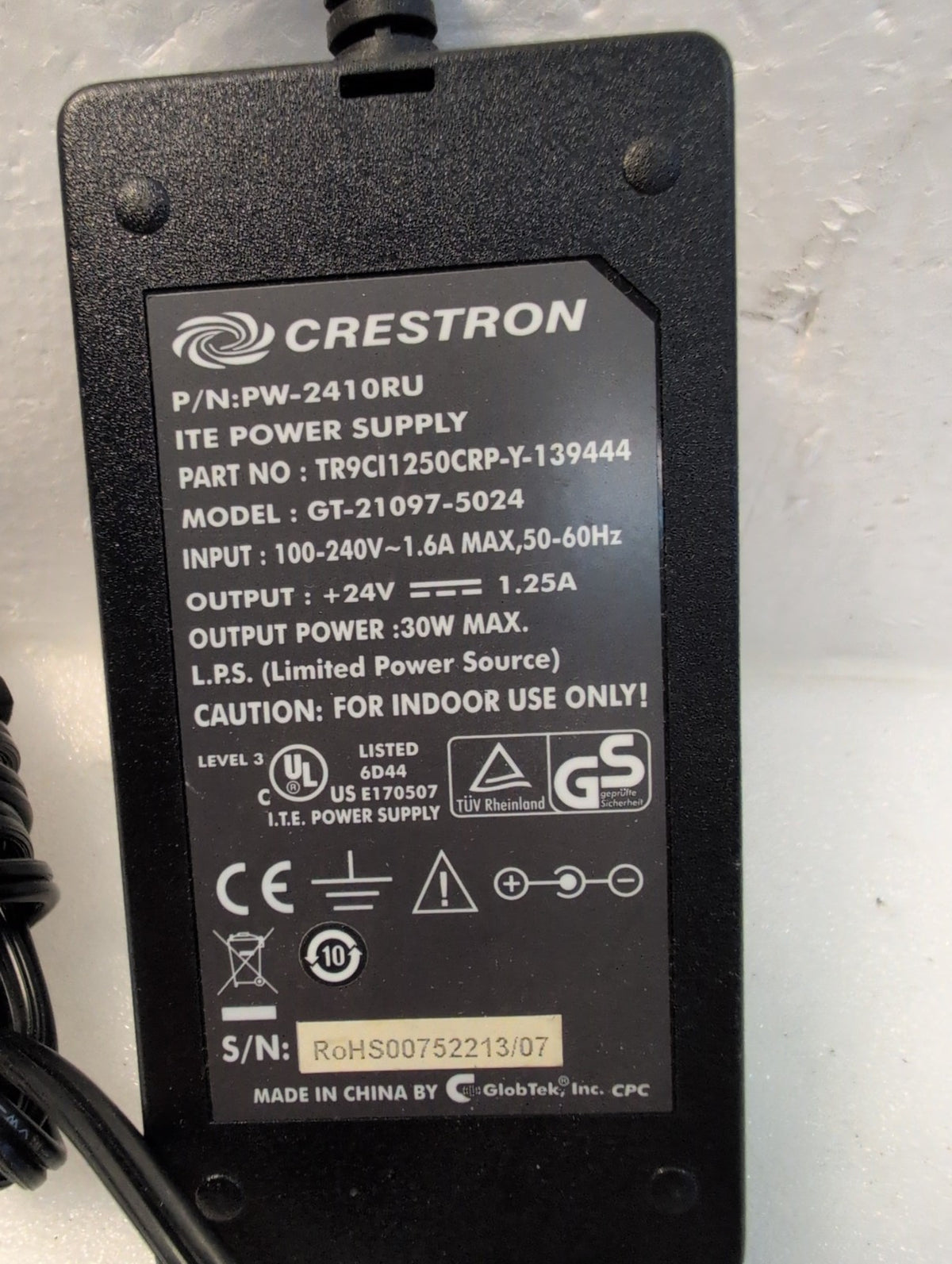 🎸 Crestron PW-2410RU ITE Power Supply AC Adapter 24V 1.25A 30W GT-21097-5024
