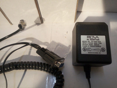-1x NEW  ROVA DV-0960-B20 AC ADAPTER 9V DC 600mA CABLE DB9 & RJ45 INTERFACE @@@