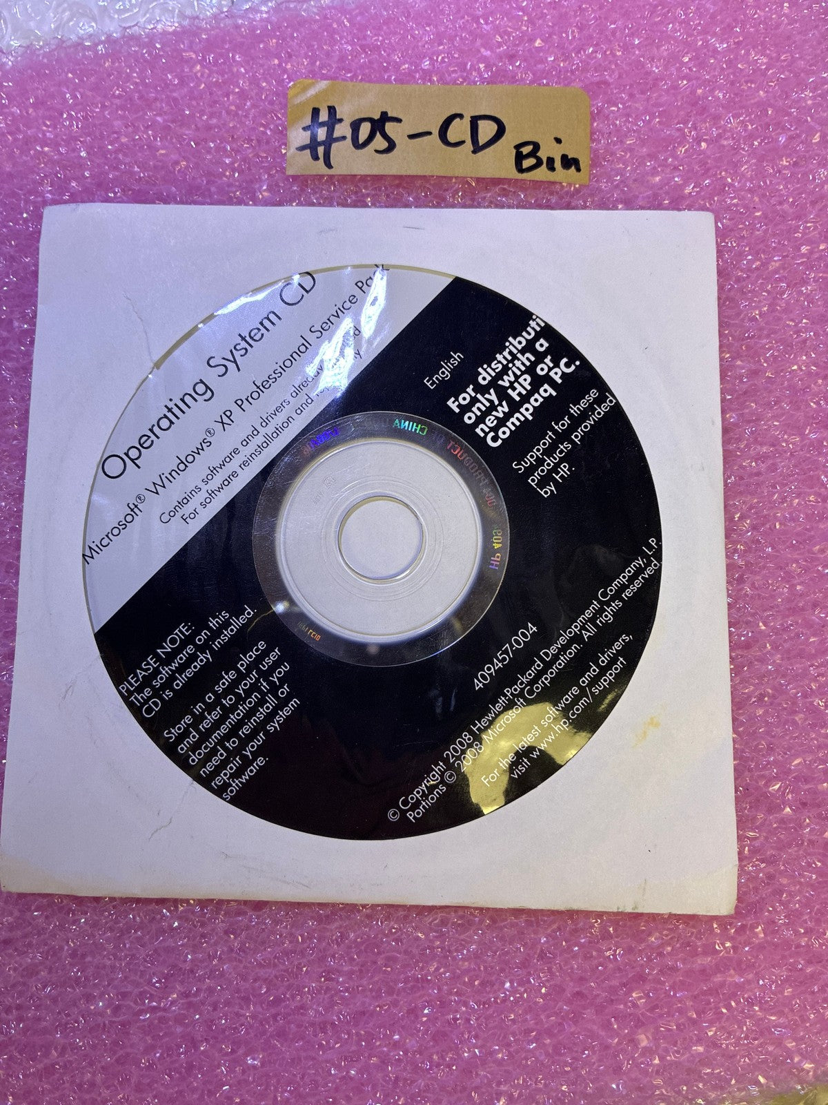 🔥 Microsoft Windows XP Professional OEM CD HP/Compaq 409457-004 English