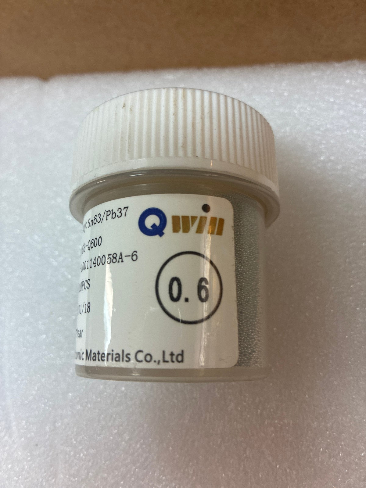🔥 Qwin Sn63/Pb37 BGA Solder Balls 0.6mm 250000pcs QW-SP63-Q600