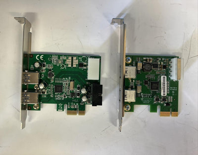(Lot of 2) Mixed Model PCIe USB Port Expansion Card U3-PCIE2-2P01 / SD-PEX2012 ~