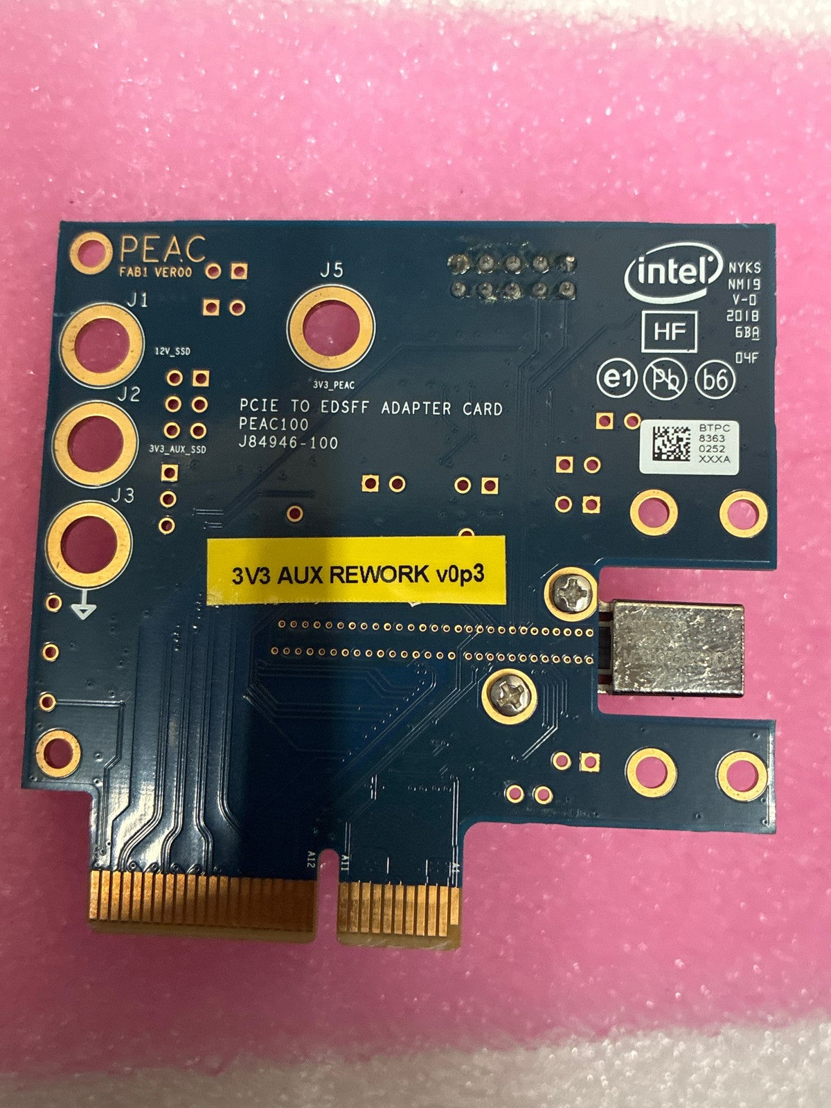 🔥 Intel PEAC100 PCIe to EDSFF Adapter Card J84946-100 Server SSD