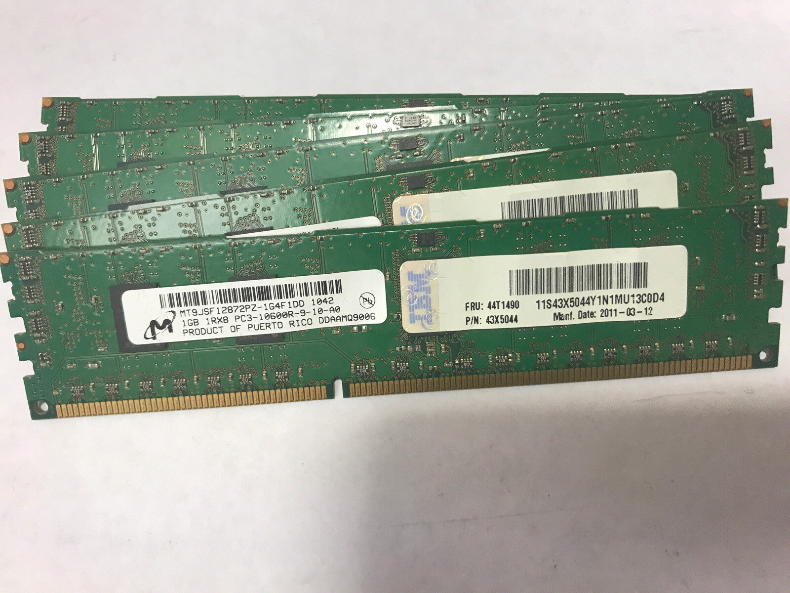 1x    IBM 44T1490 1GB 1333MHZ PC3-10600 240-PIN ECC REGISTERED CL9 DDR3 SDRAM RD