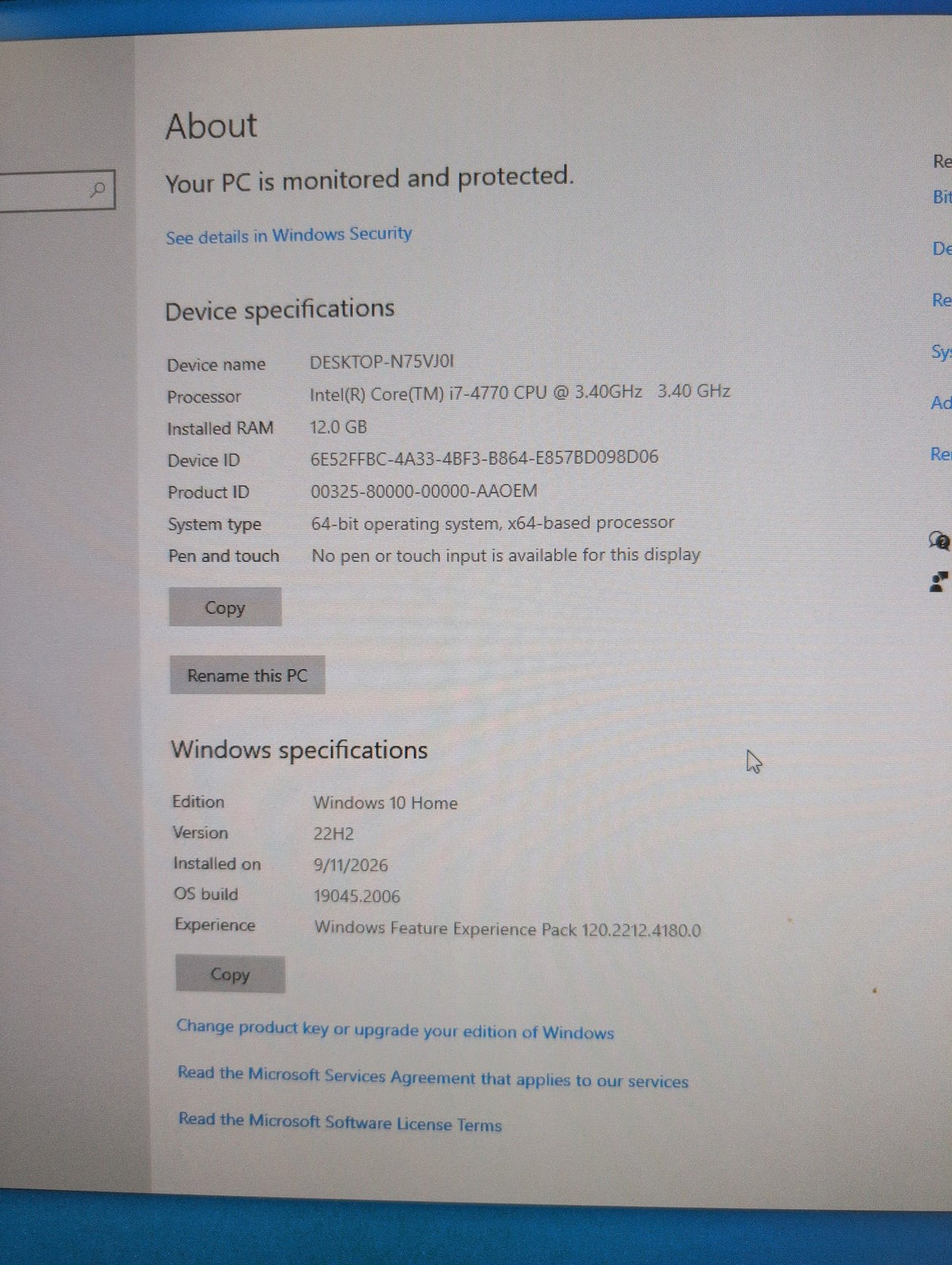 🎸 HP Envy 700 Desktop Intel i7-4770 12GB RAM 250GB SSD Blu-Ray Win10