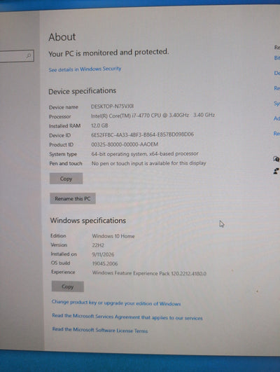🎸 HP Envy 700 Desktop Intel i7-4770 12GB RAM 250GB SSD Blu-Ray Win10