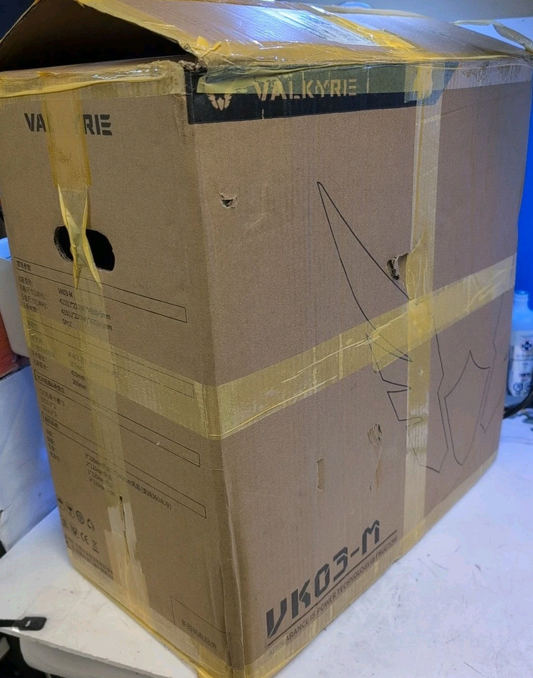 New in box VALKYRIE B360W VK03-M Glass White ATX Computer Case With Fans -