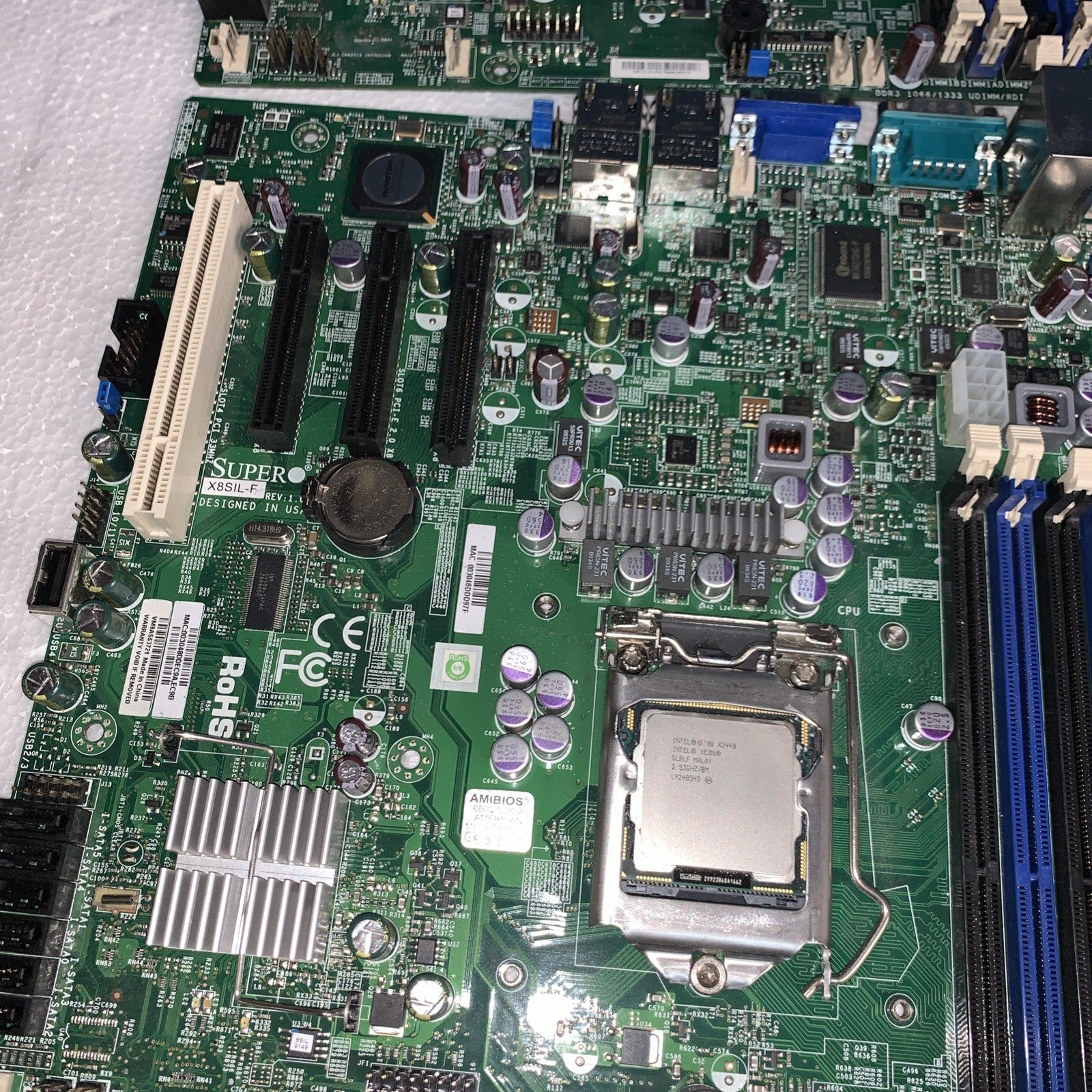 1 x  Supermicro X8SIL-F Computer Motherboard W/ X3440 CPU Tested (NO I/O Plate)
