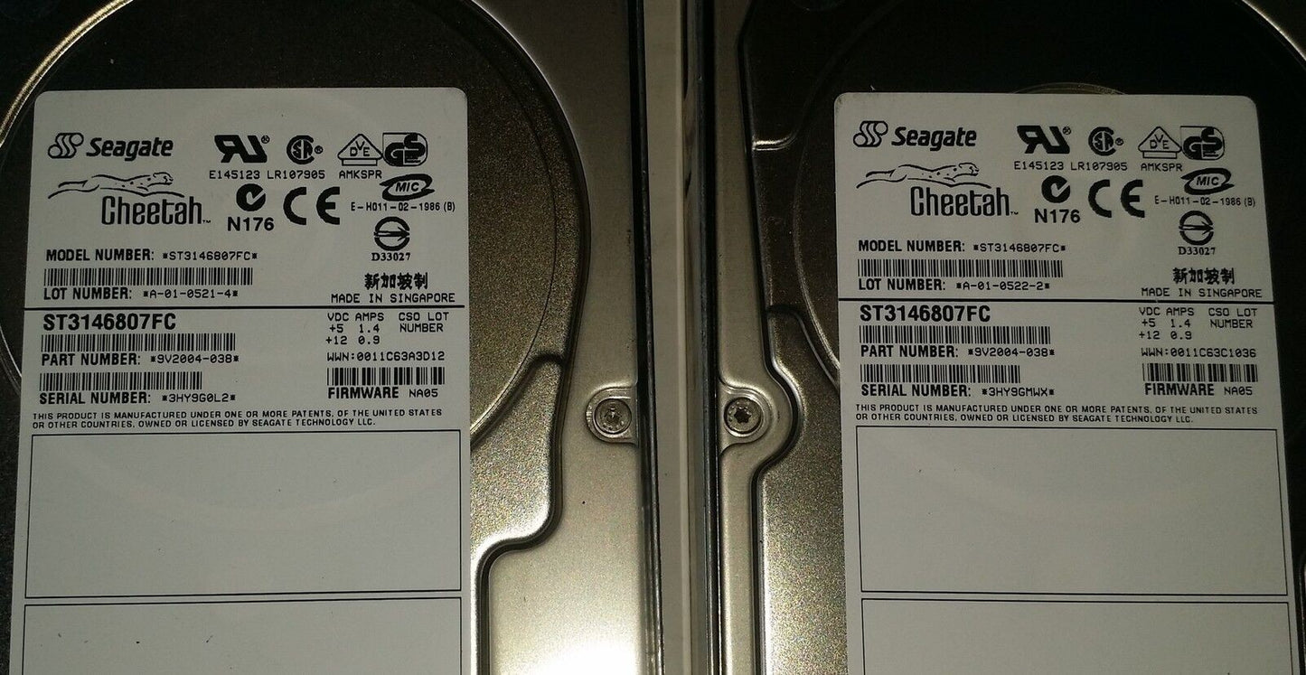 1 x  NetApp 146GB 10K 9V2004-038 FW: NA05 ST3146807FC w/ Tray 108-00057 +A1 @@@