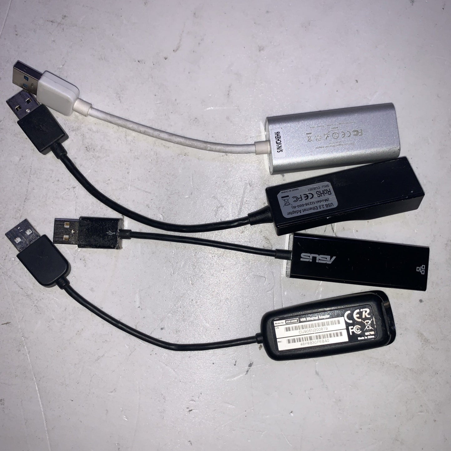 Lot of 4 USB 2.0 to RJ45 Cable Adapter  Interface Connect Device