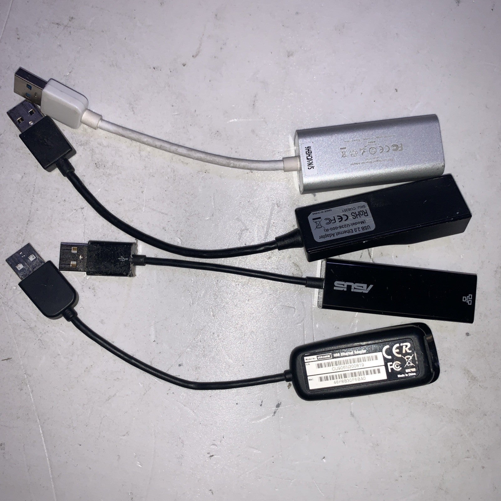 Lot of 4 USB 2.0 to RJ45 Cable Adapter  Interface Connect Device