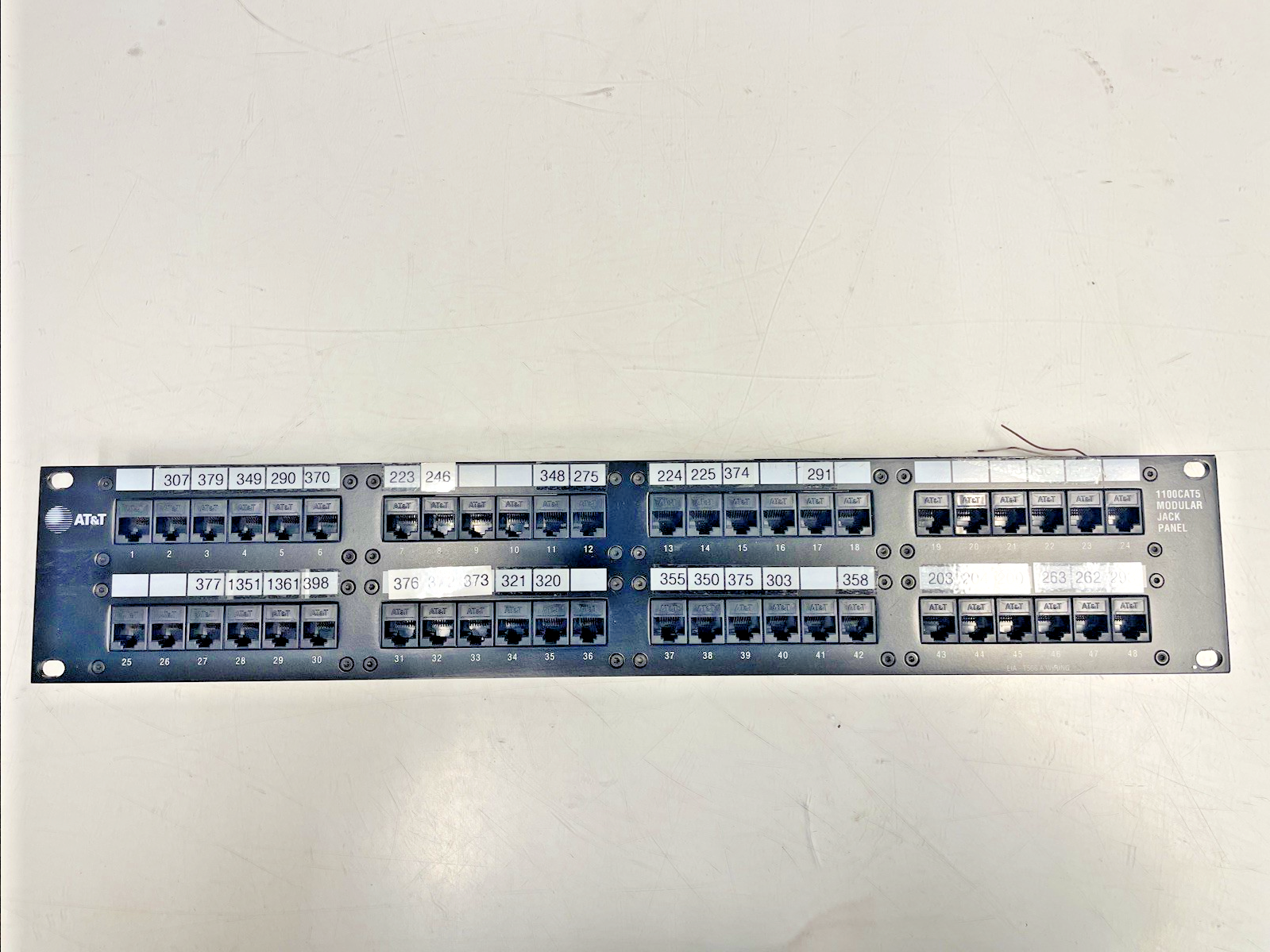 🔥AT&T PATCH PANEL 48 PORT 1100CAT5 MODULAR JACK PANEL, EIA - T568 A  +