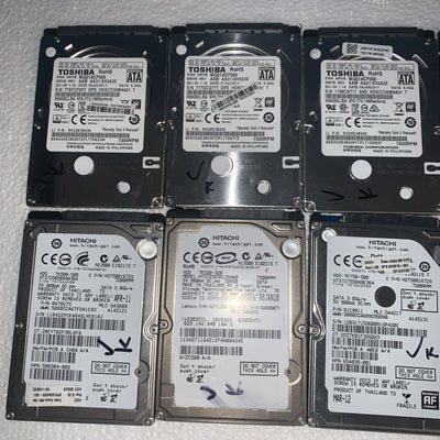 (10x) 7.2K RPM 500GB HDD 2.5" Laptop Hard Drive (1000+ days lifespan remaining)