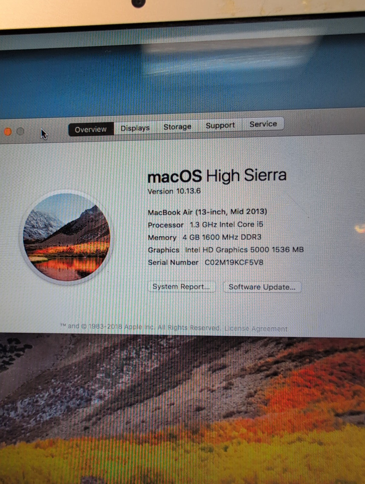 🎸 Apple MacBook Air 13-inch A1466 Mid 2013 Core i5 1.3GHz 4GB 256GB SSD (READ)
