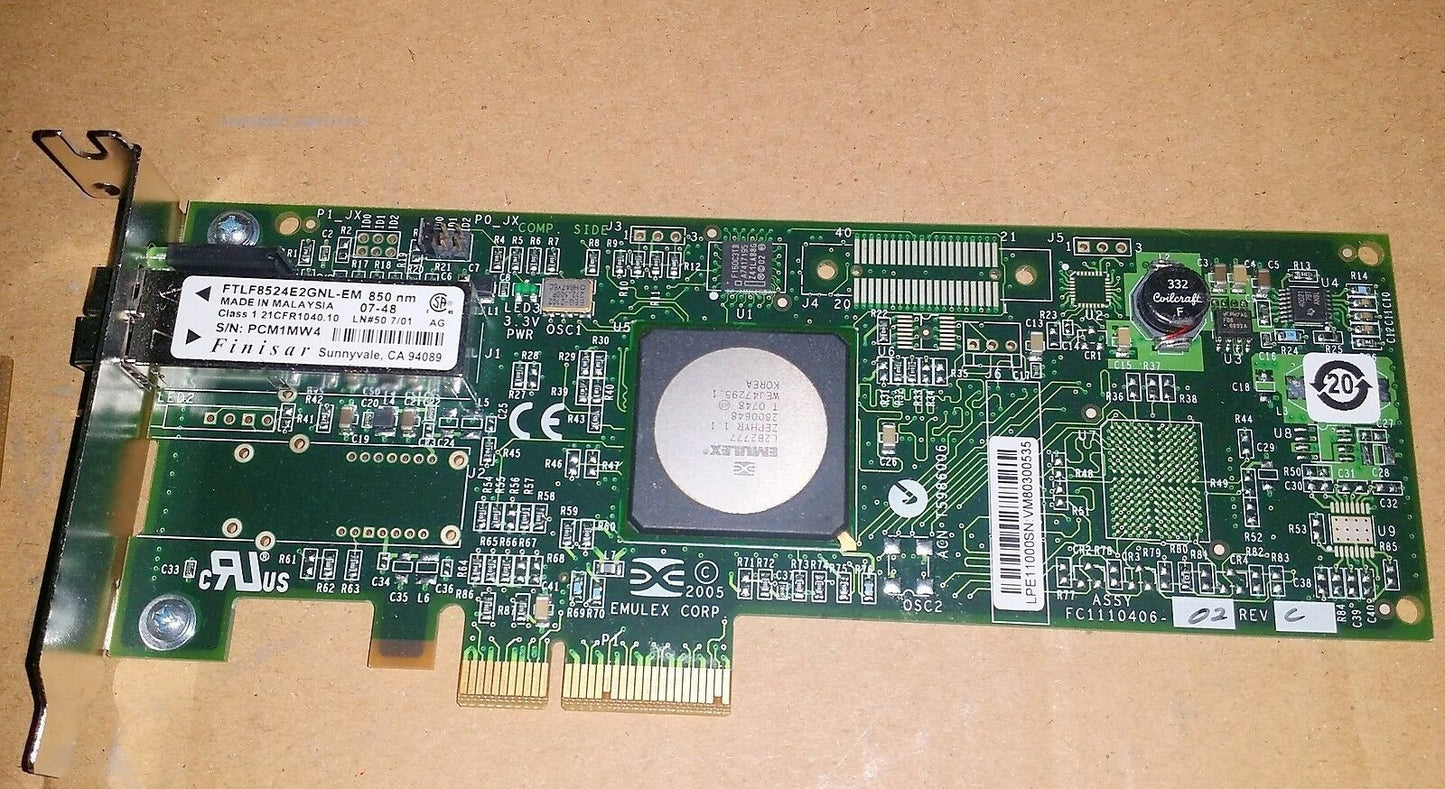 Lot of 9 EMULEX FC1110406 Fiber Channel Host Adapter Card