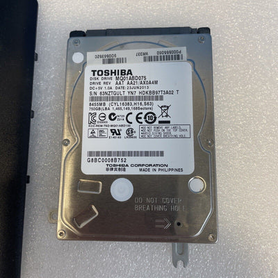 Toshiba Satellite C400 laptop hard drive caddy /memory door cover with 750GB HDD
