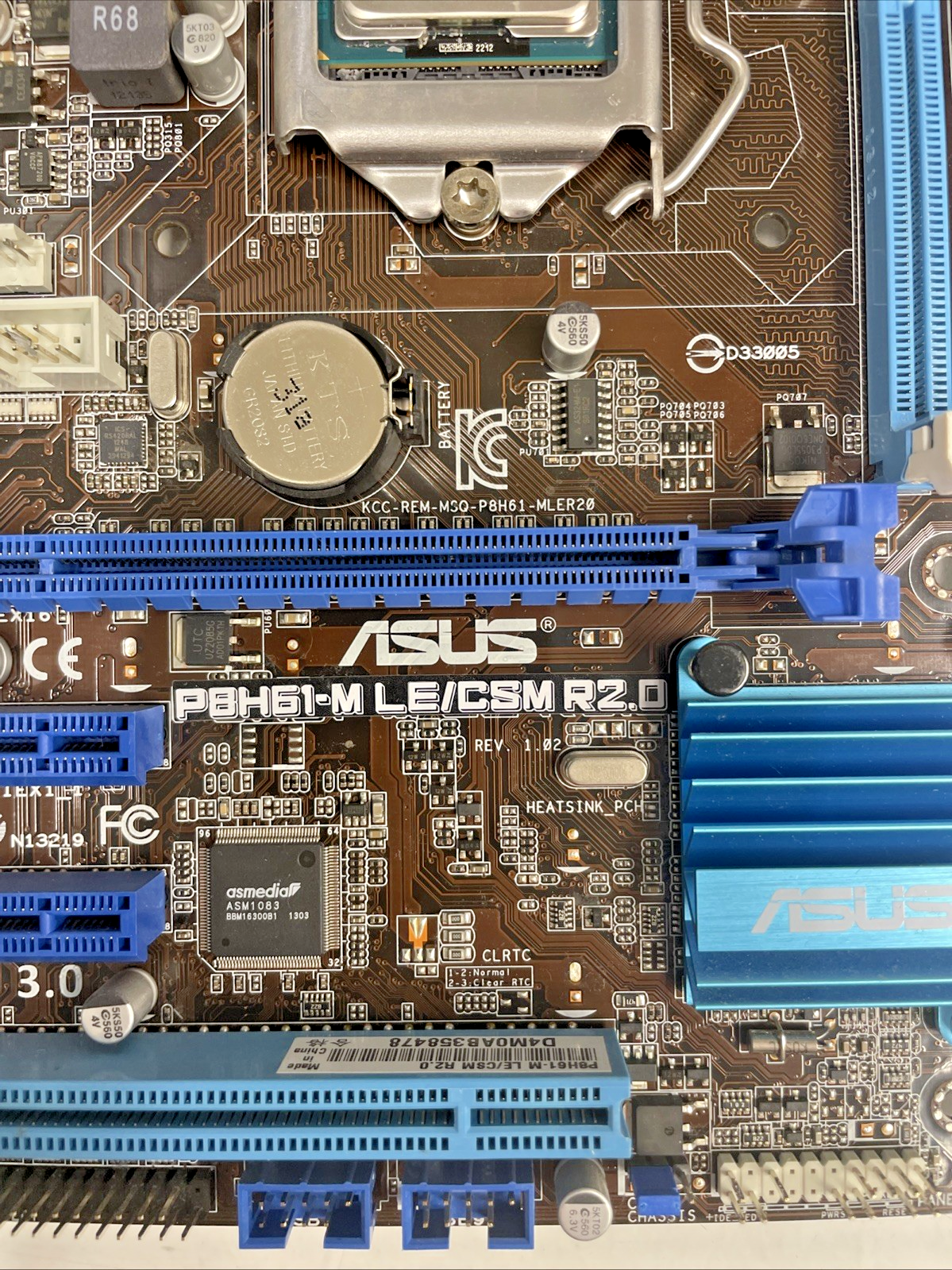 🔥ASUS P8H61M LE/CSM R2.0 LGA 1155 w cpu G2020 and shield +