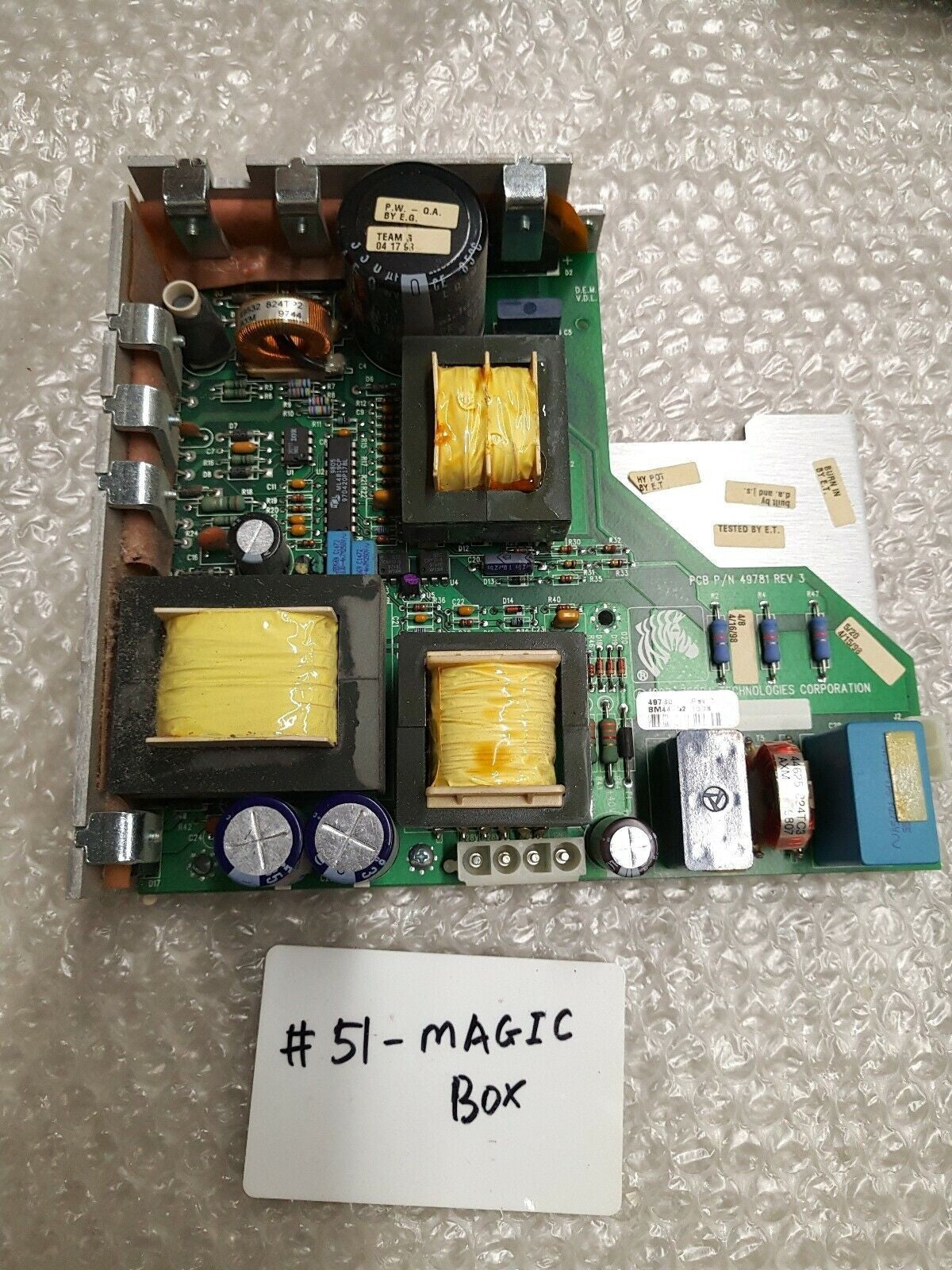 - Zebra 49780 Rev 3 49781 Power Supply Board - From Zebra XiIII+ Thermal Printer