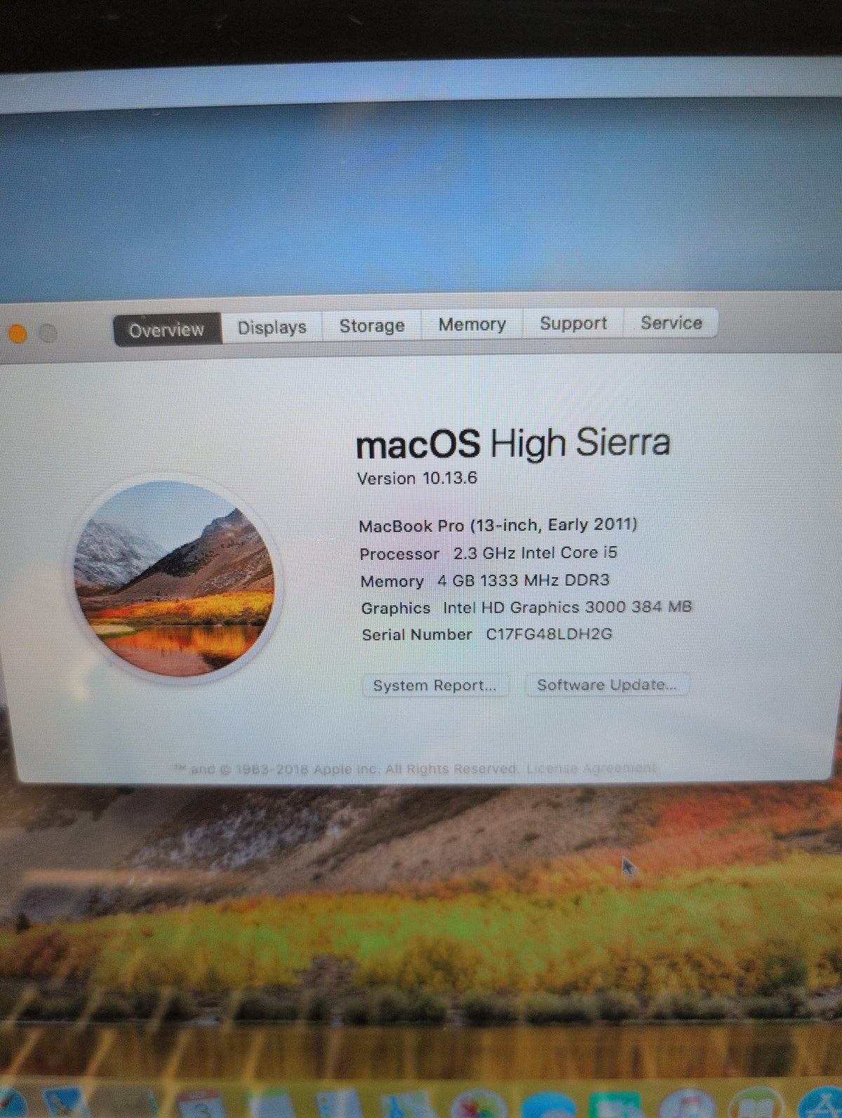 🎸 Apple MacBook Pro 13-inch A1278 2011 i5 2.3GHz 4GB RAM 320GB HDD (NO BATTERY)