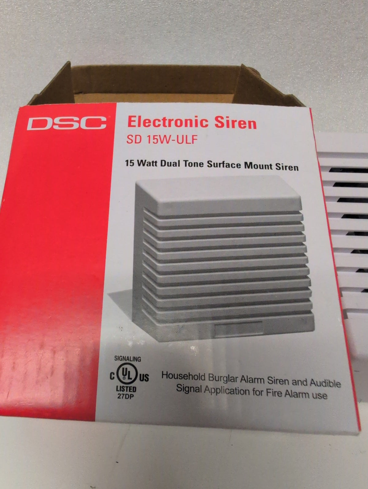 🎸 Unused  DSC SD 15W-ULF 15 Watt Dual Tone Surface Mount Siren 12VDC UL