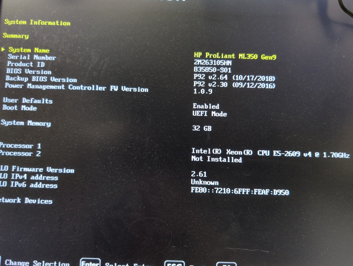 🎸HP ProLiant ML350 Gen9 Server 1x E5-2609 v4/ 32GB RAM/1x PSU (NO HDD/CADDY)